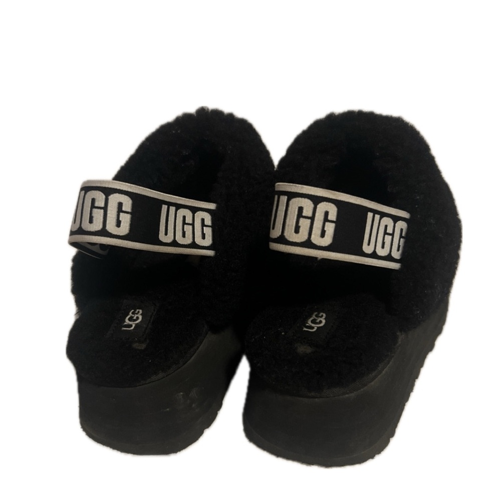 UGG Black Fluffy Sandals
